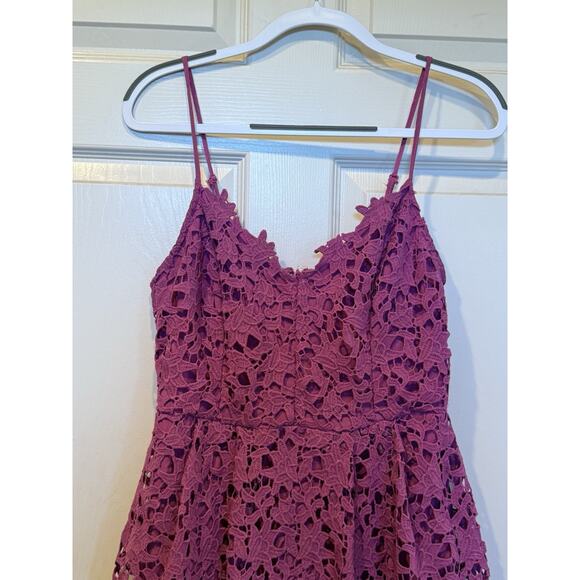 ASTR The Label The Lace Sleeveless Midi Dress XLarge XL Sundress Burgundy - Picture 3 of 12
